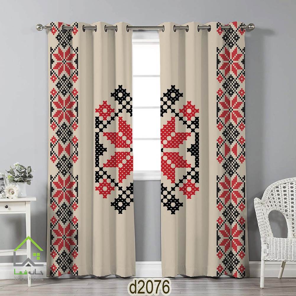 پرده طرح سوزن دوزی